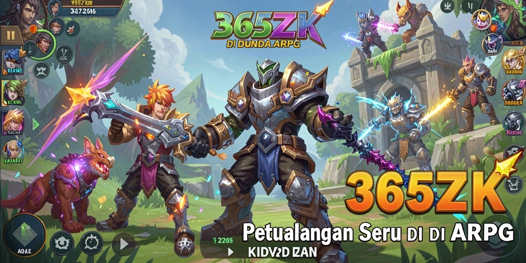 Screenshot gameplay 365ZK menampilkan aksi seru dan karakter unik.