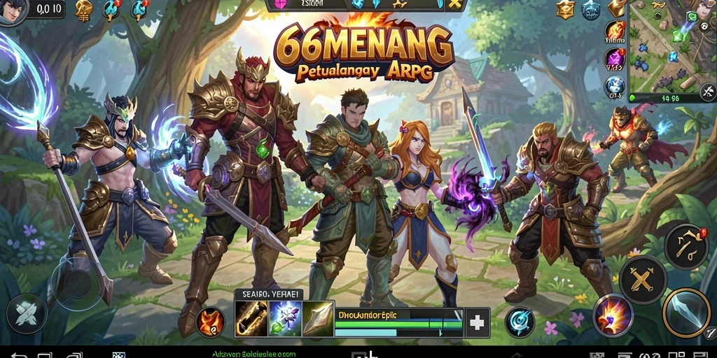 Screenshot 66MENANG menampilkan aksi seru dalam pertempuran ARPG.