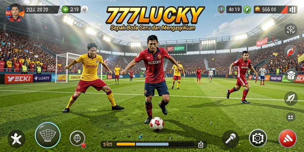 Tampilan gameplay yang menegangkan dalam pertandingan sepak bola.