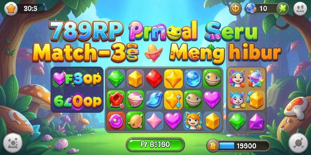 Screenshot utama 789RP menampilkan gameplay seru Match-3.