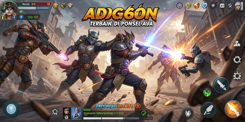 Tangkapan layar gameplay ADG62 menunjukkan pertarungan yang intens dan mendebarkan.