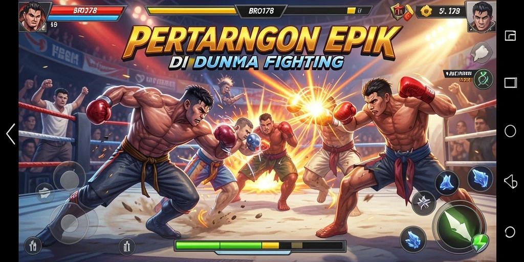 Tangkapan layar gameplay BRO178 menampilkan aksi pertarungan yang mendebarkan.
