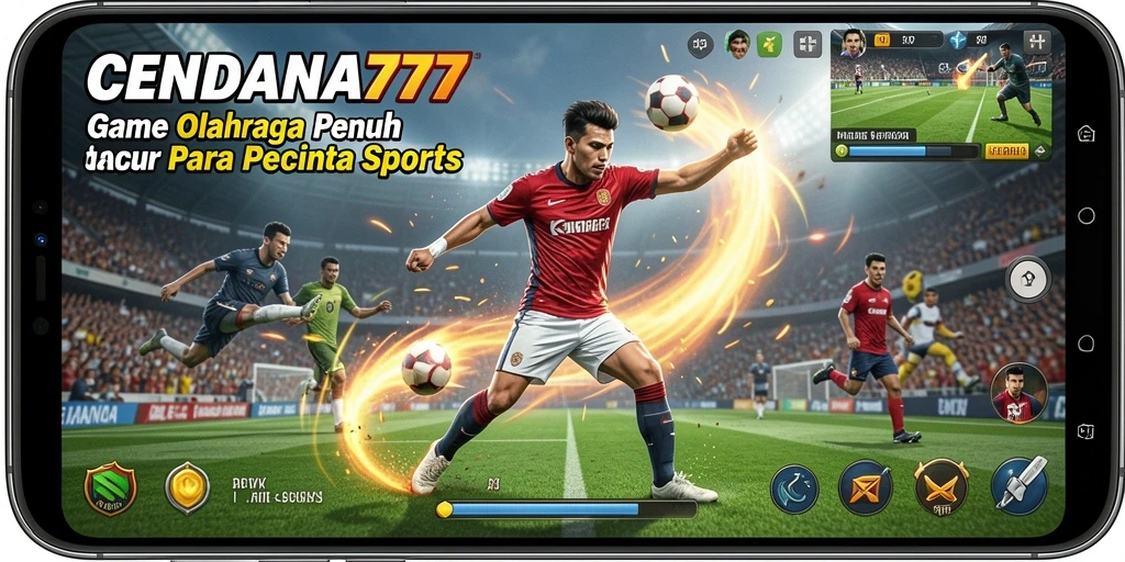Screenshot gameplay CENDANA777 dengan aksi olahraga yang mendebarkan.
