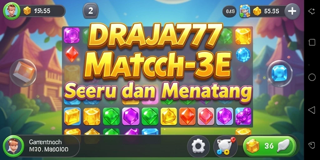 Tampilan menarik dari DRAJA777 saat gameplay Match-3
