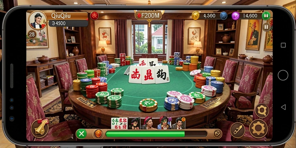 Tampilan menarik dari gameplay QiuQiu di F200M.