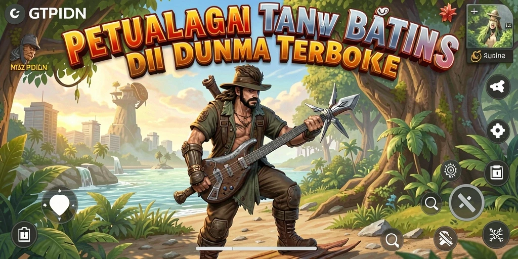 Screenshot menampilkan petualangan seru dalam dunia terbuka.