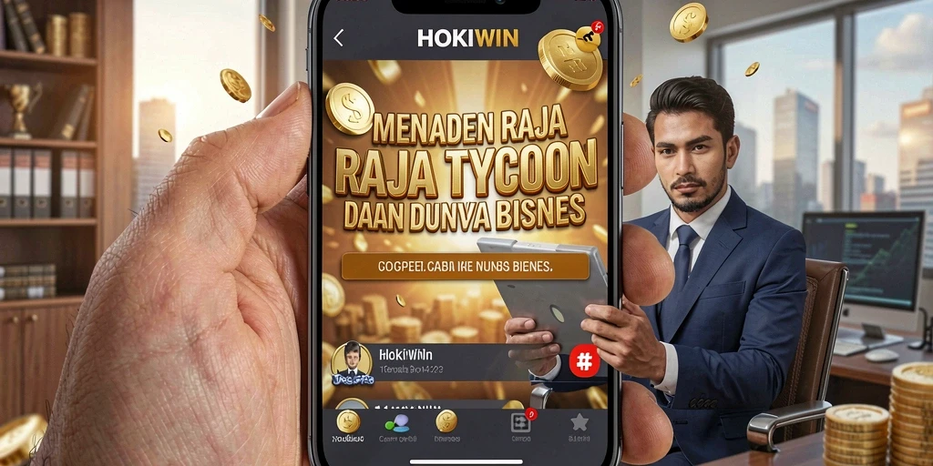 Tampilan gameplay HOKIWIN dengan manajemen bisnis yang seru.