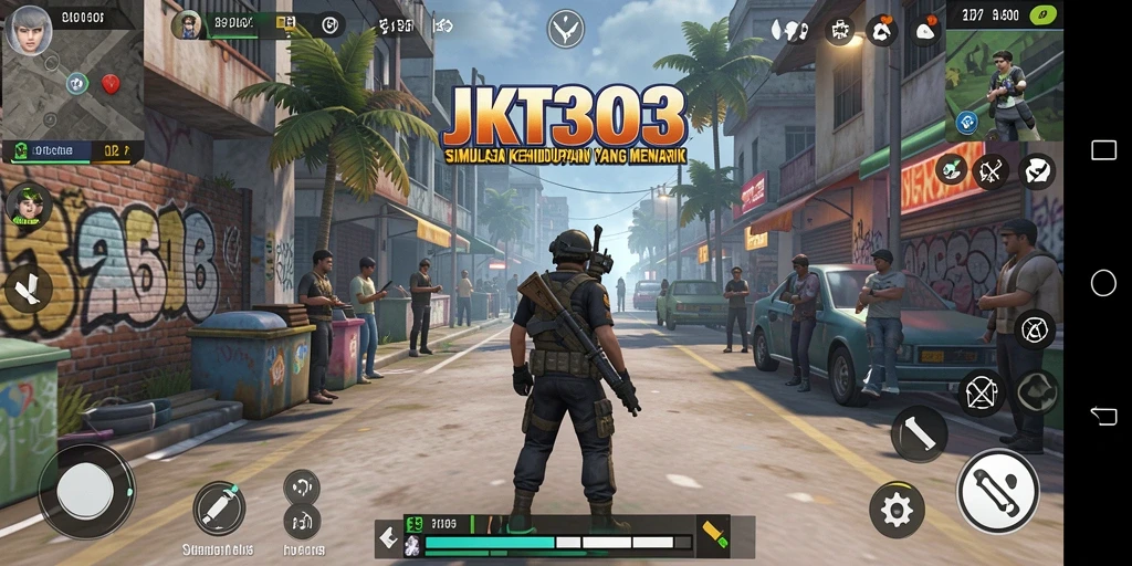 Tampilan gameplay JKT303 yang menampilkan variasi interaksi sosial.