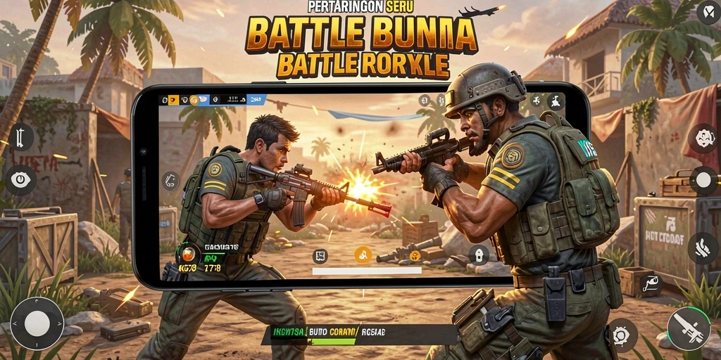 Tangkapan layar gameplay intens dari KG778 dalam mode Battle Royale.
