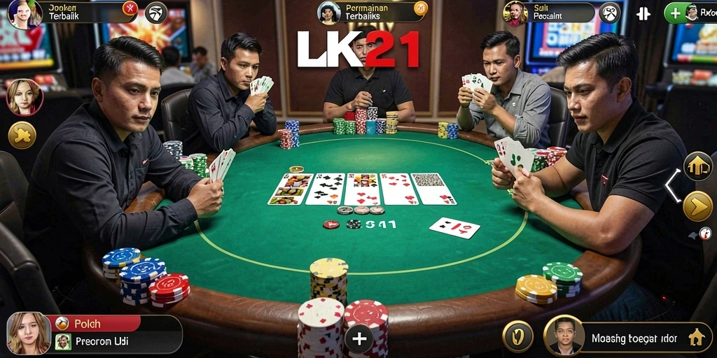 Tampilan menarik dari gameplay Poker di LK21 yang seru.