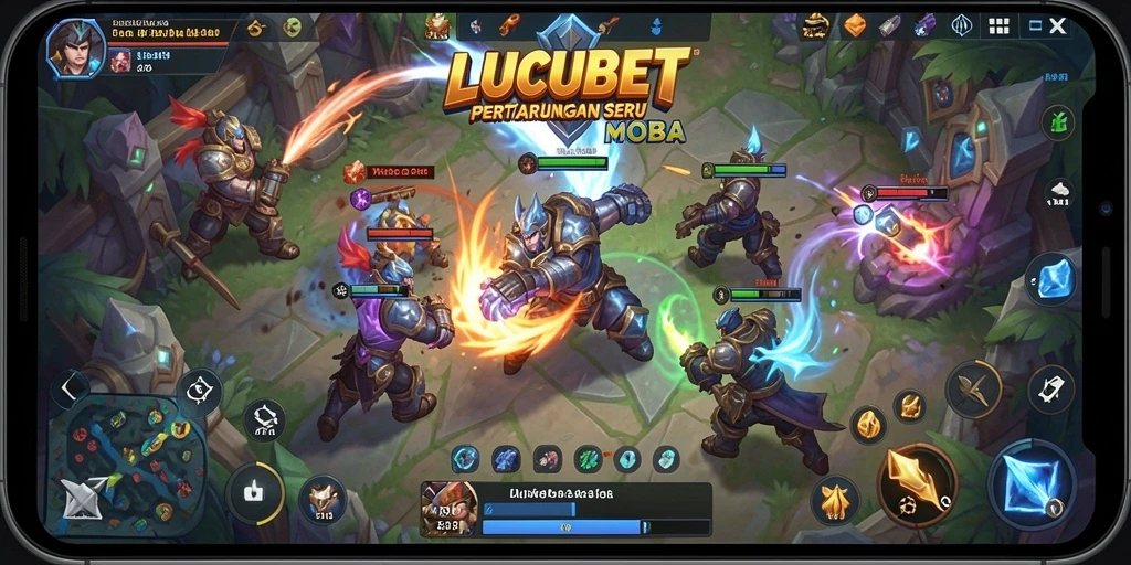 Tampilan gameplay intens di arena pertarungan LUCUBET.