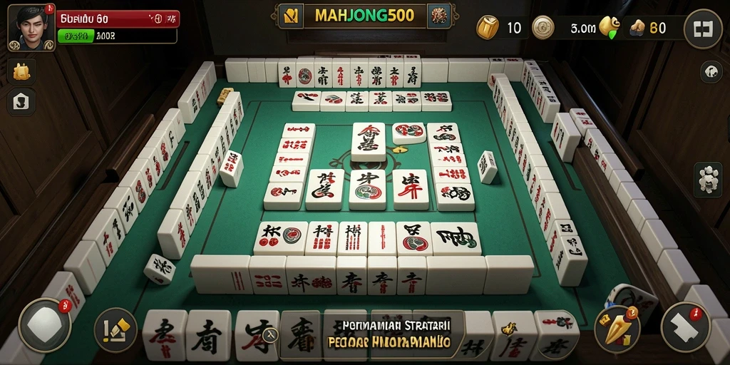Gameplay seru Mahjong dalam <strong>MAHJONG500</strong> dengan tantangan menarik.