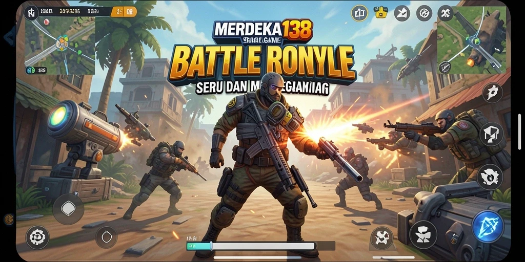 Tampilan aksi mendebarkan dalam gameplay Battle Royale.