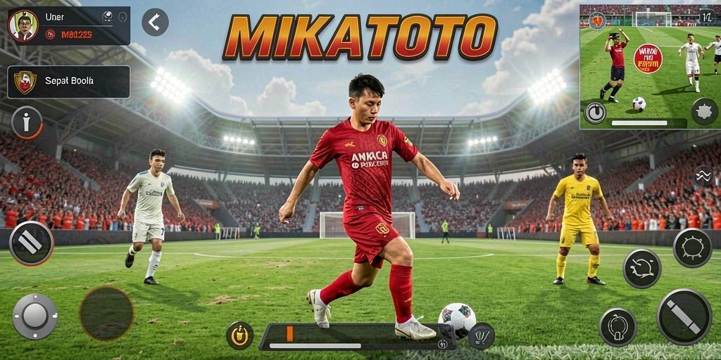 Tampilan gameplay menarik dalam MIKATOTO dengan aksi sepak bola yang mendebarkan.