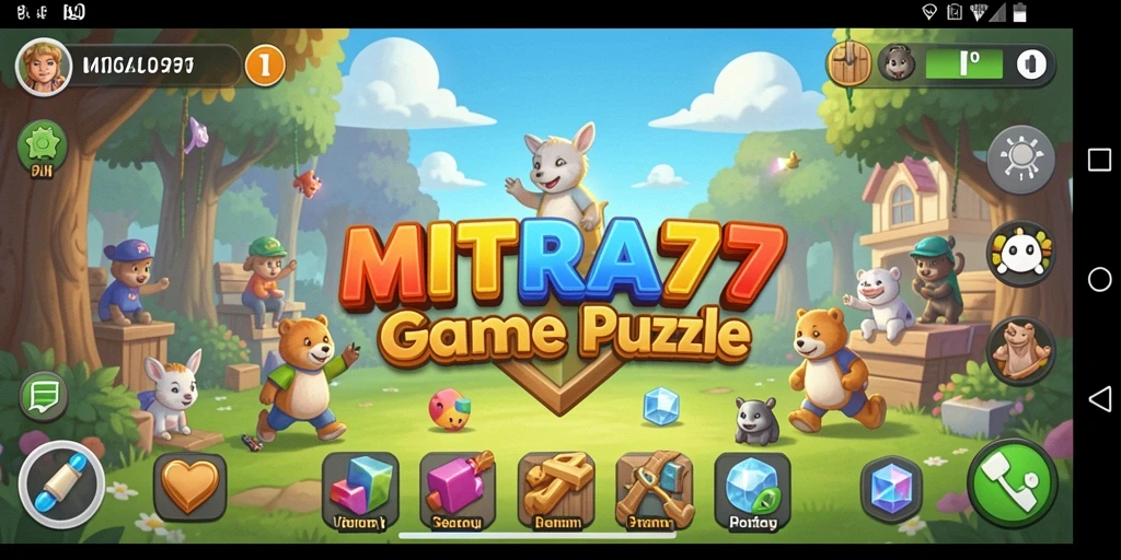 Screenshot utama MITRA77 menampilkan gameplay Puzzle yang seru dan menantang.