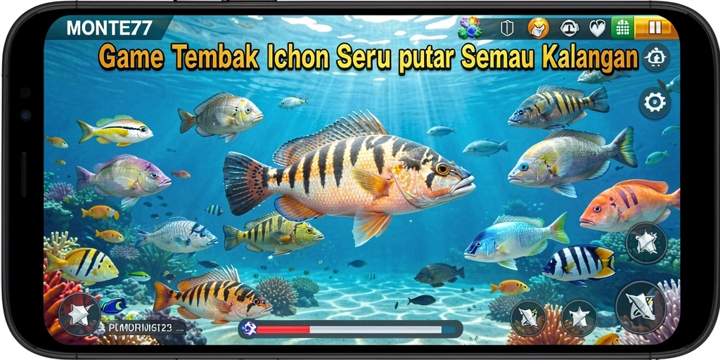 Tampilan menarik dari gameplay MONTE77 yang penuh aksi Tembak Ikan.