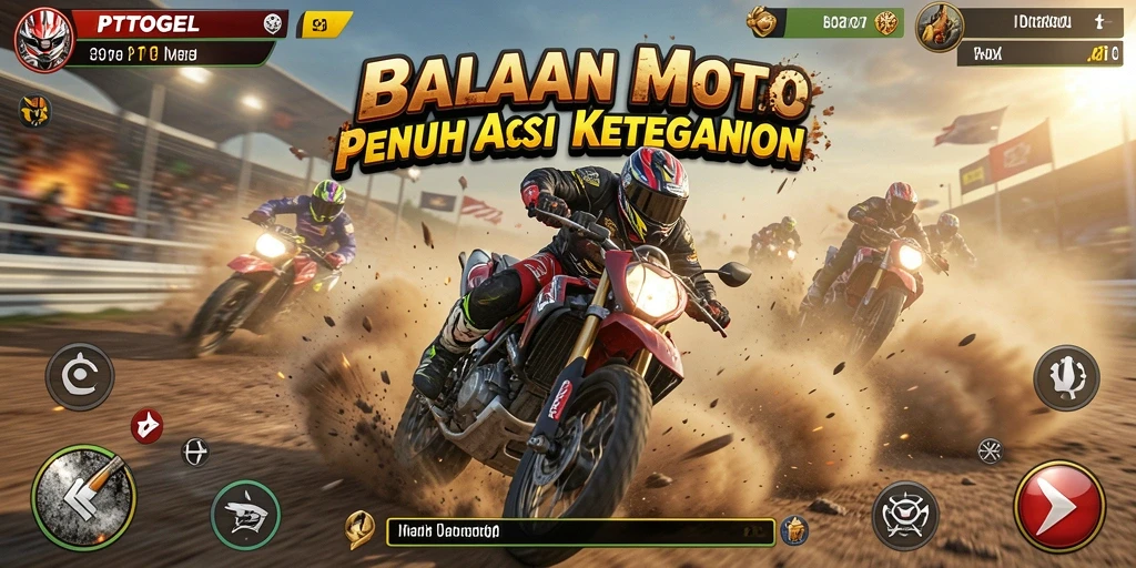 Gameplay seru PTTOGEL dalam balapan motor penuh aksi.
