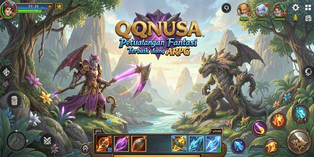 Tampilan gameplay QQNUSA yang penuh aksi dan petualangan.
