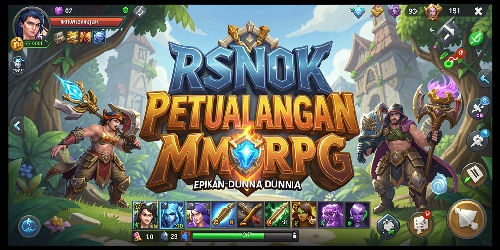 Tampilan gameplay dari RSNOK dengan aksi petualangan MMORPG yang seru.