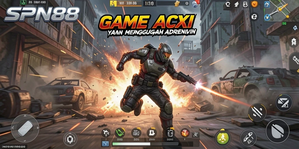 Tampilan gameplay seru dalam SPN88 yang aksinya mendebarkan.