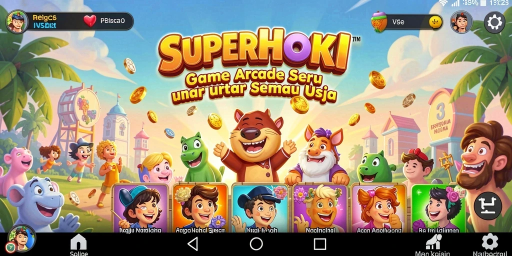 Screenshot SUPERHOKI menampilkan gameplay arcade yang seru dan penuh aksi.
