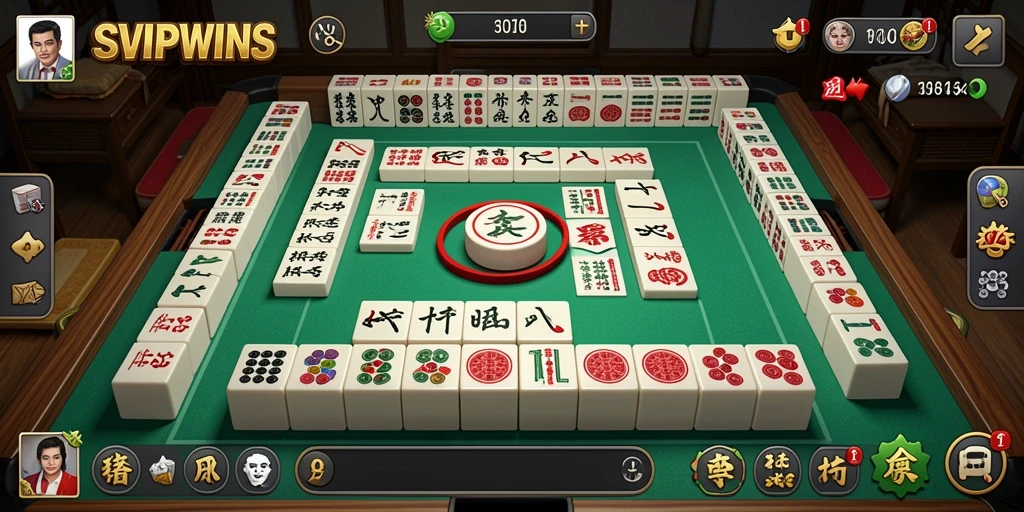 Gambaran gameplay SVIPWINS dengan tantangan Mahjong seru.